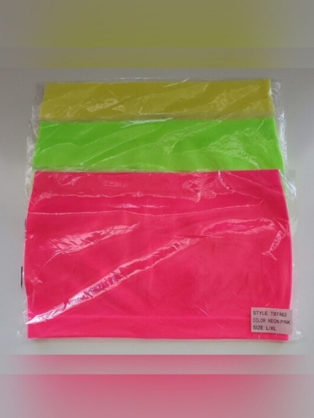 Tube Tops Set of 3:  Bright Pink, Geen and Yellow